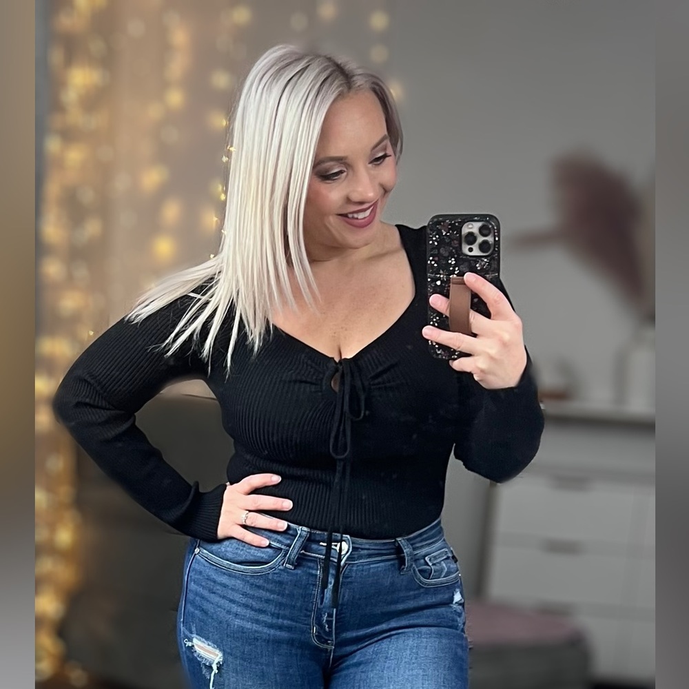 Black sweater bodysuit